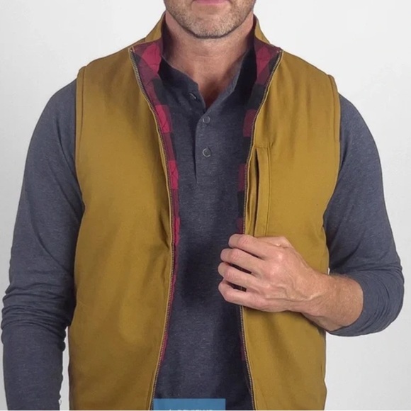 Tailor Vintage Quilted Flannel Lined Full Zip Vest Bronze Brown size small - Picture 2 of 13